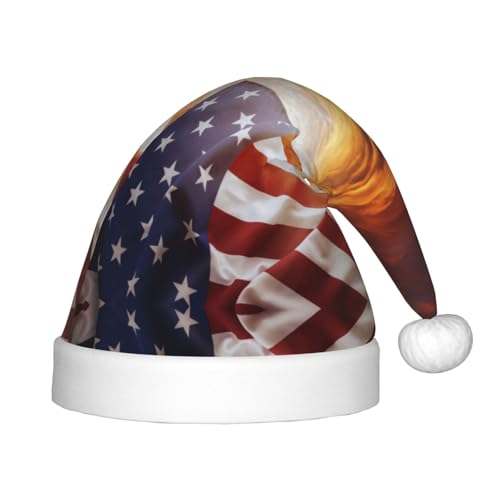 SGZLZBWK Weihnachtsmütze mit amerikanischer Flagge, weiche, gemütliche Weihnachtsmütze für Kinder, klassische Weihnachtsmütze für Neujahrsparty SGZLZBWK Weihnachtsmütze mit amerikanischer Flagge, weiche, gemütliche Weihnachtsmütze für Kinder, klassische Weihnachtsmütze für Neujahrsparty von SGZLZBWK