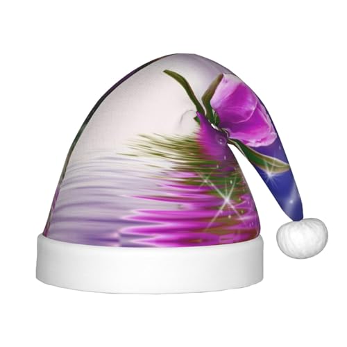 SGZLZBWK Weihnachtsmütze mit lila Tulpen, weich, gemütlich, für Kinder, klassische Urlaubsmütze für Neujahrsparty SGZLZBWK Weihnachtsmütze mit lila Tulpen, weich, gemütlich, für Kinder, klassische Urlaubsmütze für Neujahrsparty von SGZLZBWK