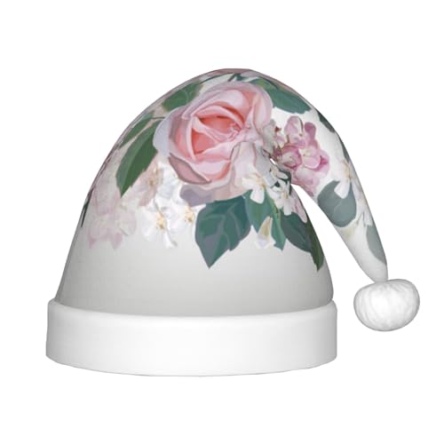 SGZLZBWK Weihnachtsmütze mit rosa Hortensien-Rosen, weich, gemütlich, für Kinder, klassische Urlaubsmütze für Neujahrsparty SGZLZBWK Weihnachtsmütze mit rosa Hortensien-Rosen, weich, gemütlich, für Kinder, klassische Urlaubsmütze für Neujahrsparty von SGZLZBWK