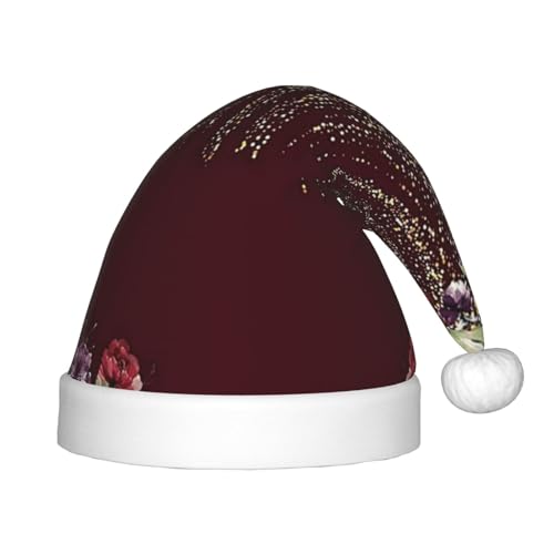 SGZLZBWK Weihnachtsmütze mit roten Rosen, weich, gemütlich, für Kinder, klassische Weihnachtsmütze für Neujahrsparty SGZLZBWK Weihnachtsmütze mit roten Rosen, weich, gemütlich, für Kinder, klassische Weihnachtsmütze für Neujahrsparty von SGZLZBWK