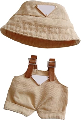 17 cm langes Kleidungsset (ohne Puppe), Hut und Overall für 17 cm Zubehör-Anzug, niedliche Kleidung zum Verkleiden, einzigartiger Stil (Khaki) von SGerste