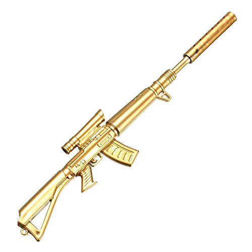 sgerste 1 Stück 0,38 mm Creative Novelty Cute Gold Gewehr Form Design Schwarz Tinte Kugelschreiber Stationery Supplie von SGerste