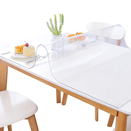 SHAARI PVC Tableclotare Tischdecke, 1,5/2 / 3mm transparente Abdeckung Ölfeste Plastiktischdecken, 17 Größen (2mm,100x100CM) von SHAARI