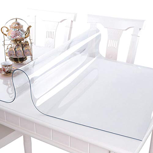 SHAARI PVC-Tischdecke, wasserdichte transparente Tischdecke Küchentischabdeckung for das Esszimmer zu Hause (3mm,90x150CM) von SHAARI