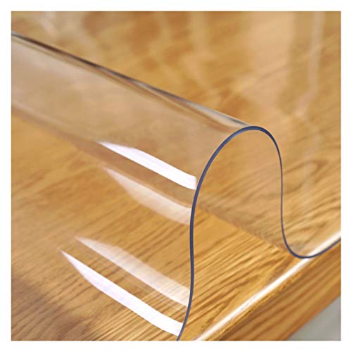 SHAARI Tischdecke Tischschutz Dauerhaft Weiches Glas Wasserdicht Schneidbar Tischfolie Schutzfolie Folie Zum Zuhause Büro Hotel Mesa, Anpassbar (2.0mm,120X150CM) von SHAARI