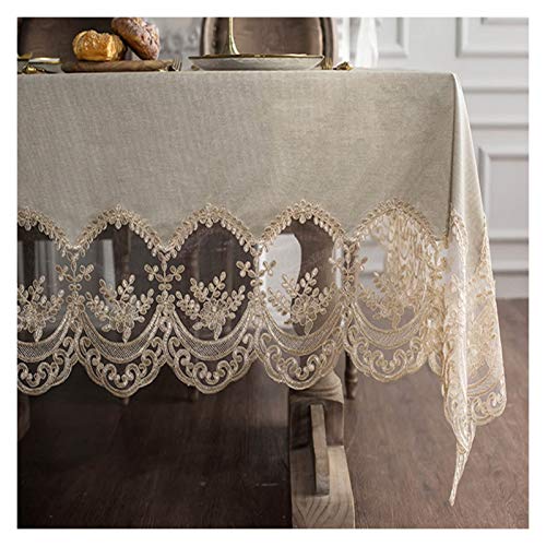 SHAARI Tischdecke Transparent PVC Mit Spitze Wasserdicht Verbrühungshemmend Plastik Tischschutz Zum Esstisch Kaffetisch, Anpassbar (120x175cm) von SHAARI