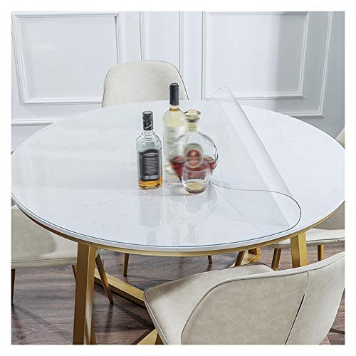 SHAARI Tischschutz Antiscottatura Impermeabile Facile da Pulire Tischdecke Ritardante di Fiamma Tagliabile Plastica Per Cucina Ufficio, Il Giro, Personalizzabile (2.0mm,Diameter-135CM) von SHAARI