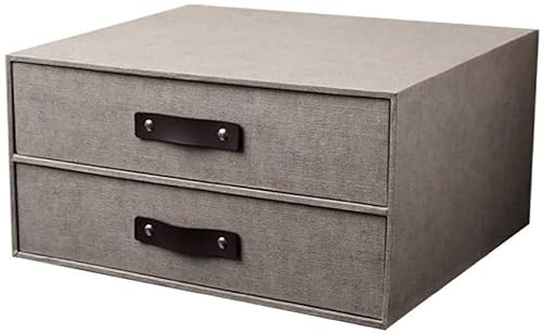 Schubladenbox für das Büro zu Hause, Aktenordner für das Heimbüro, Aufbewahrungsschubladen, 2 Schubladen, Leinwand aus Holzfaser, leicht zu ziehen, Briefkasten für Dokumente von SHABOZ
