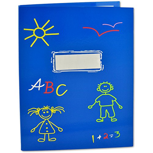 2er Set Zeugnismappe für Kinder A4 mit 20 Hüllen (blau) von SHACAMO