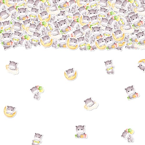 SHADOAMP Hippo Thema Geburtstagsparty-Dekorationen, 200 Stück Nilpferd Konfetti Nilpferd Papier Konfetti Tischdekorationen für Jungen Safari Dschungel Tier Nilpferd Babyparty Party Supplies von SHADOAMP