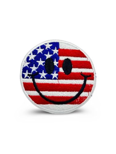 Aufnäher mit USA-Flagge "Happy Smiley" zum Aufbügeln Aufnäher mit USA-Flagge "Happy Smiley" zum Aufbügeln von SHAHI TRADERS.