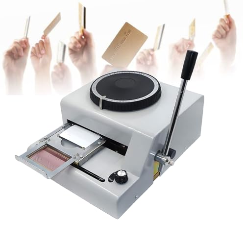 SHAHRYAR PVC-Kartenprägemaschine,Anzahl Der Prägelinien: 1–12,Druckfläche: 85,5 Mm X 55 Mm,Enthält 72 Zeichen,Für Einkaufszentren, Restaurants Und Unterhaltungsstätten von SHAHRYAR