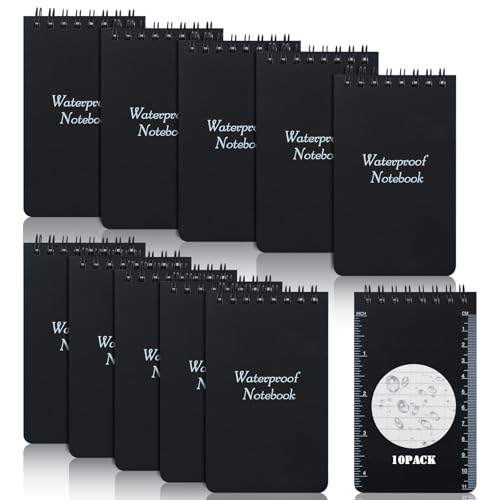 10 Mini Wasserdichtes Notizblock, SHAIDOJIO A7 50 Blätter Wasserdichtes Taschen-Notizbuch, Allwetter Notizbuch mit Top-Spirale, Wasserdichtes Notizblock Klein für Outdoor-Aktivitäten Aufnahmen-3 x 5in 10 Mini Wasserdichtes Notizblock, SHAIDOJIO A7 50 Blätter Wasserdichtes Taschen-Notizbuch, Allwetter Notizbuch mit Top-Spirale, Wasserdichtes Notizblock Klein für Outdoor-Aktivitäten Aufnahmen-3 x 5in von SHAIDOJIO