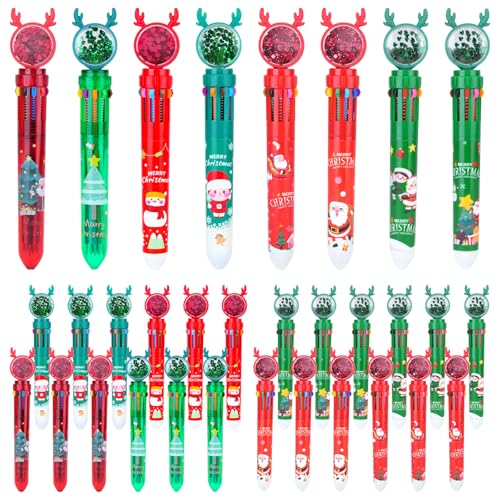 SHAIDOJIO 24 Stück Weihnachten Kugelschreiber, 10-in-1 Mehrfarbiger Weihnachten Ballpoint Pen, Niedlich Cartoon Kugelschreiber, Einziehbarer Weihnachten Thema Stifte für Schule Bürobedarf Geschenk SHAIDOJIO 24 Stück Weihnachten Kugelschreiber, 10-in-1 Mehrfarbiger Weihnachten Ballpoint Pen, Niedlich Cartoon Kugelschreiber, Einziehbarer Weihnachten Thema Stifte für Schule Bürobedarf Geschenk von SHAIDOJIO