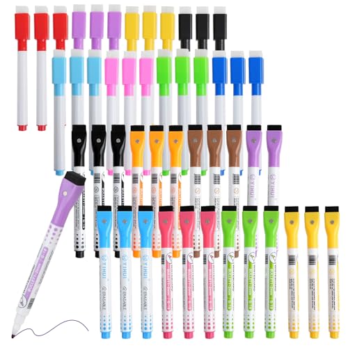 SHAIDOJIO 48 Stück Whiteboard Marker, 10 Farben Whiteboard Stifte Magnetisch, White Board Stifte Abwischbar, Dry Erase Marker, Abwischbare Stift für Zuhause Büro Schreibtafel, 1-2MM SHAIDOJIO 48 Stück Whiteboard Marker, 10 Farben Whiteboard Stifte Magnetisch, White Board Stifte Abwischbar, Dry Erase Marker, Abwischbare Stift für Zuhause Büro Schreibtafel, 1-2MM von SHAIDOJIO