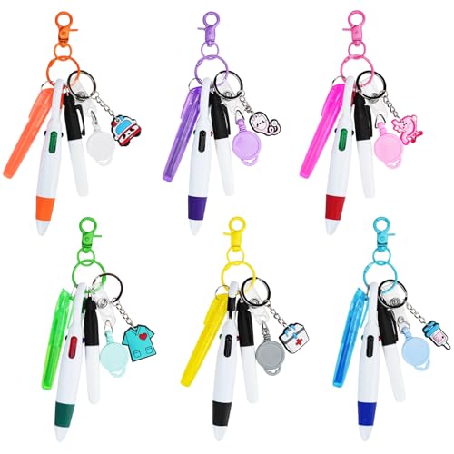 SHAIDOJIO 6 Stück Krankenschwester Stifteset, Enthalten 6 Stück 4 Farbe Kugelschreiber, 6 Textmarker, 6 Marker, 6 Schlüsselanhängerclips, 6 Cartoon Schlüsselanhänger, 6 Leicht zu Ziehende Schnalle SHAIDOJIO 6 Stück Krankenschwester Stifteset, Enthalten 6 Stück 4 Farbe Kugelschreiber, 6 Textmarker, 6 Marker, 6 Schlüsselanhängerclips, 6 Cartoon Schlüsselanhänger, 6 Leicht zu Ziehende Schnalle von SHAIDOJIO