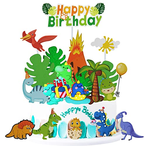 20Stk Tortendeko Dino, Dschungel Kuchen Dekorationen, Cupcake Topper, Dinosaurier Alles Gute zum Geburtstag Cake Topper für Babyparty DinosaurierThema Zubehör 20Stk Tortendeko Dino, Dschungel Kuchen Dekorationen, Cupcake Topper, Dinosaurier Alles Gute zum Geburtstag Cake Topper für Babyparty DinosaurierThema Zubehör von SHAMO