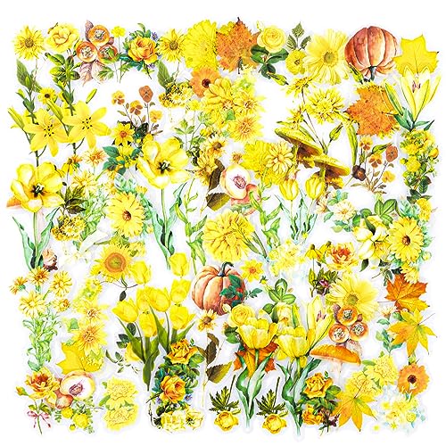 100-Stücke Gelber Blumen-Aufkleber, Vintage Blumen und Pflanzen Transparente Dekorative Aufkleber, Junk Magazin Scrapbook Aufkleber, DIY Handwerk, Fotoalben, Planer, Kalender und Notizbücher 100-Stücke Gelber Blumen-Aufkleber, Vintage Blumen und Pflanzen Transparente Dekorative Aufkleber, Junk Magazin Scrapbook Aufkleber, DIY Handwerk, Fotoalben, Planer, Kalender und Notizbücher von SHANFAA