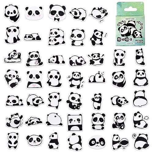 45 Stücke Panda Aufkleber, Cartoon Panda Aufkleber Kinder Teens Erwachsene Mädchen Jungen Panda Tier Aufkleber für Junk Journal,Kid DIY Art Crafts, Laptop, Skateboard, Fahrrad, Telefon, Album von SHANFAA