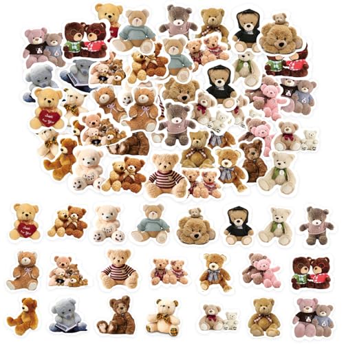 46 Stück Kawaii Kleiner Bär Aufkleber,Mini Größe Cute Bär Puppe Scrapbook Aufkleber Stickers,für Laptop, Kalender, Scrapbook, Notizbücher, Journal, Album, Handyhülle, Kartenherstellung von SHANFAA