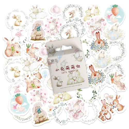 46 Stück niedliche Kaninchen Aufkleber, Cartoon Tier Aufkleber Kaninchen Thema Scrapbook Dekoration Aufkleber für Kinder Teenager Laptop,Kalender, Scrapbook, Koffer, Notebooks, Journal 46 Stück niedliche Kaninchen Aufkleber, Cartoon Tier Aufkleber Kaninchen Thema Scrapbook Dekoration Aufkleber für Kinder Teenager Laptop,Kalender, Scrapbook, Koffer, Notebooks, Journal von SHANFAA