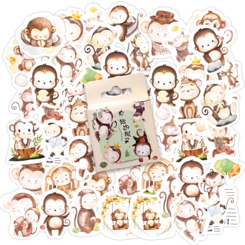46 Stücke Affe Aufkleber, Cartoon Tier Nette Affe Aufkleber für Kinder Teens Erwachsene Reisekoffer, Laptop, Planer, Kalender, Scrapbook, Koffer, Notizbücher, Journal 46 Stücke Affe Aufkleber, Cartoon Tier Nette Affe Aufkleber für Kinder Teens Erwachsene Reisekoffer, Laptop, Planer, Kalender, Scrapbook, Koffer, Notizbücher, Journal von SHANFAA