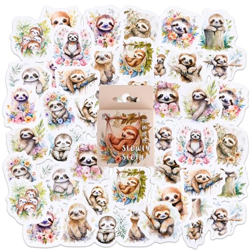 46 Stücke Faultier Aufkleber, Kleine Größe Nette Faultier Aufkleber, Cartoon Tier Aufkleber für Kinder Teens Erwachsene Reisekoffer, Laptop, Planer, Kalender, Scrapbook, Koffer, Notizbücher, Journal von SHANFAA