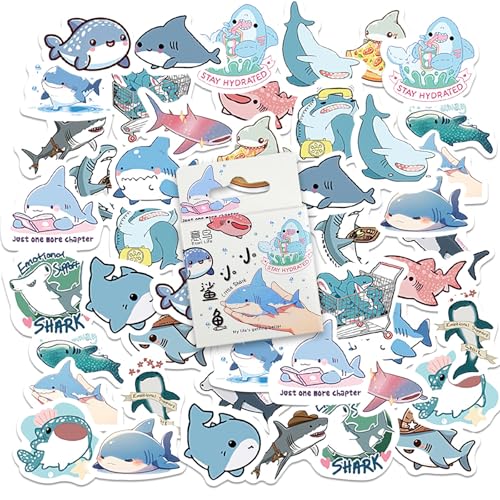 46 Stücke Nette Hai Aufkleber, Cartoon Marine kleine Haie Aufkleber für Kinder Teens Erwachsene Reisekoffer, Laptop, Planer, Kalender, Scrapbook, Koffer, Notizbücher, Journal 46 Stücke Nette Hai Aufkleber, Cartoon Marine kleine Haie Aufkleber für Kinder Teens Erwachsene Reisekoffer, Laptop, Planer, Kalender, Scrapbook, Koffer, Notizbücher, Journal von SHANFAA