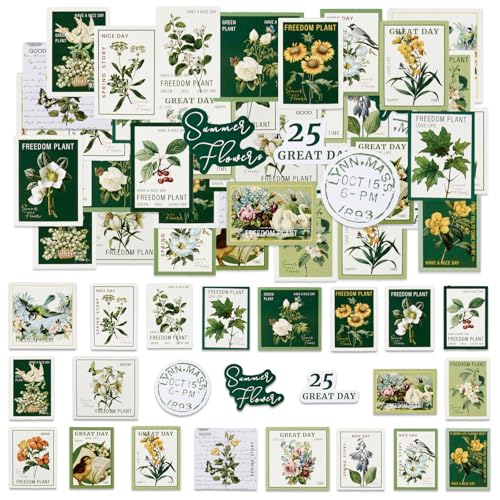 46 Stücke Vintage Aufkleber, Mini Größe natürliche Blumen Pflanzen ästhetische Aufkleber, Scrapbook Aufkleber Zubehör, DIY Dekoration Aufkleber für Laptop, Scrapbook, Koffer, Notizbücher, Journal 46 Stücke Vintage Aufkleber, Mini Größe natürliche Blumen Pflanzen ästhetische Aufkleber, Scrapbook Aufkleber Zubehör, DIY Dekoration Aufkleber für Laptop, Scrapbook, Koffer, Notizbücher, Journal von SHANFAA