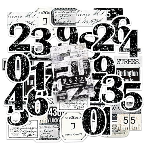 46 Stücke Zahl Aufkleber, Vintage Digital Tags Aufkleber für Kinder Teens Erwachsene Reisekoffer, Laptop, Planer, Kalender, Scrapbook, Koffer, Notizbücher, Journal 46 Stücke Zahl Aufkleber, Vintage Digital Tags Aufkleber für Kinder Teens Erwachsene Reisekoffer, Laptop, Planer, Kalender, Scrapbook, Koffer, Notizbücher, Journal von SHANFAA