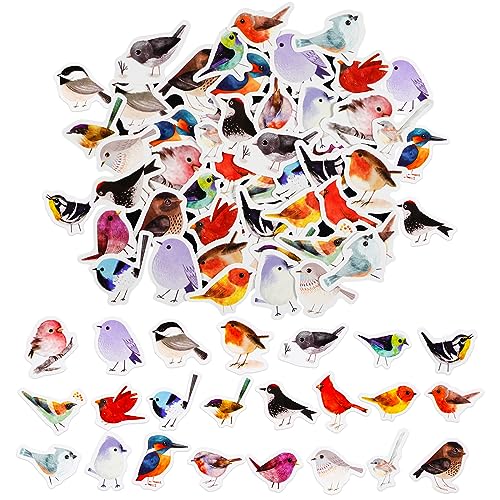 46pcs Nette Fliege Vogel Aufkleber, Mini Größe Magpie Red Robin Vogel Aufkleber für Scrapbooking Kleine Scrapbook Aufkleber Set, Journaling Supplies, Planer, Kid DIY Art Crafts, Laptop, Koffer von SHANFAA