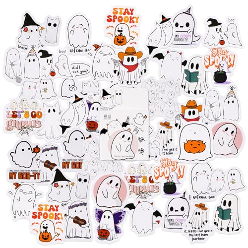 Halloween-Geister-Aufkleber, Mini-Größe, niedliche Geister-Aufkleber für Kinder, Teenager, Erwachsene, Reisetasche, Laptop, Kalender, Sammelalbum, Koffer, Notizbücher, Tagebuch, 46 Stück Halloween-Geister-Aufkleber, Mini-Größe, niedliche Geister-Aufkleber für Kinder, Teenager, Erwachsene, Reisetasche, Laptop, Kalender, Sammelalbum, Koffer, Notizbücher, Tagebuch, 46 Stück von SHANFAA