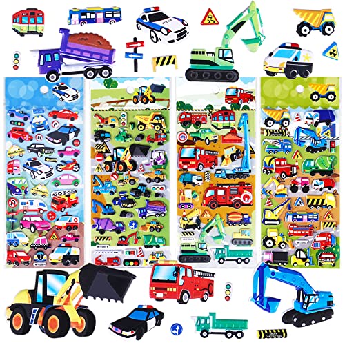 Auto Aufkleber für Kinder Jungen,3D Car Sticker Set for Kids,Fahrzeuge Einschließlich Traktor,Bagger,Baustellenfahrzeug, Feuerwehr,Polizeiauto,4 Blätter. Auto Aufkleber für Kinder Jungen,3D Car Sticker Set for Kids,Fahrzeuge Einschließlich Traktor,Bagger,Baustellenfahrzeug, Feuerwehr,Polizeiauto,4 Blätter. von SHANGRLA