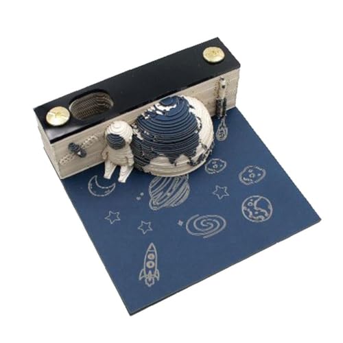 3D Memoblock mit Stift Astronaut Flugzeugträger Notizblock Antihaft-Papier Haftnotiz 3D Schnitzpapier Bastelblock von SHANGYU