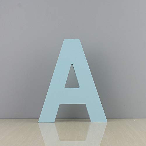 Hölzerne Buchstaben, 26 blaue große Buchstaben Holz, leichte natürliche hölzerne Buchstaben Dekoration für DIY Projekte auf Hauswänden Parteien und Dekorationen (A) von SHANJIA