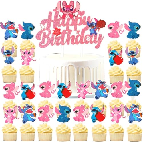 Cupcake Topper, 25pcs Tortendeko Geburtstag Kinder, Tortendeko Geburtstag, Kuchen Deko Geburtstag, Happy Birthday Cake Topper, Cake Topper Kindergeburtstag (A) von SHANKAM