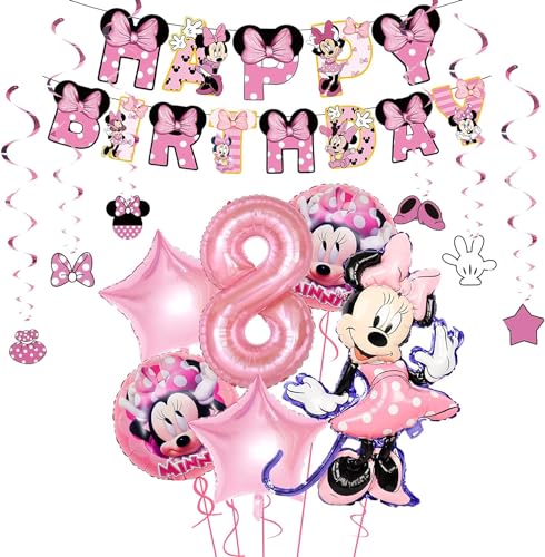 Luftballon 8. geburtstag,geburtstag 8 jahre mädchen,girlande geburtstag mädchen,deko spiralen rosa,geburtstagsdeko pink,luftballons geburtstags party dekorationen mädchen von SHANKAM