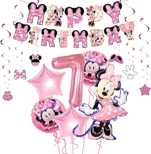 deko 7. geburtstag mädchen,luftballons geburtstag 7.mädchen,happy birthday girlande rosa,spiral girlanden deko mädchen,geburtstagsdeko rosa,für geburtstagsdeko 7 jahre mädchen von SHANKAM