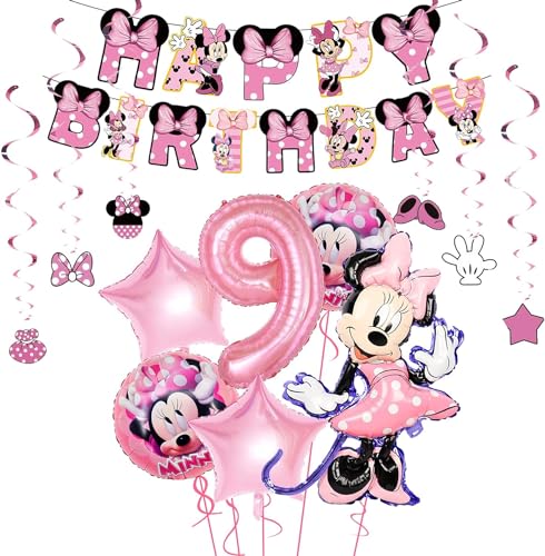deko 9. geburtstag mädchen,luftballons geburtstag 9.mädchen,happy birthday girlande rosa,spiral girlanden deko mädchen,geburtstagsdeko rosa,für geburtstagsdeko 9 jahre mädchen von SHANKAM