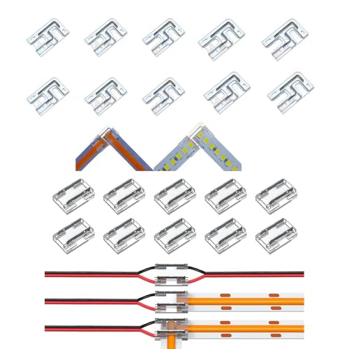 10 L-förmige 2-polige 10 mm nahtlose, transparente Steckverbinder, 10 9-in-1-LED-Streifen-zu-Drahtverbinder für SMD-COB-LED-Streifen, hohe Dichte, Streifen-zu-Strip-LED-Ecke 10 L-förmige 2-polige 10 mm nahtlose, transparente Steckverbinder, 10 9-in-1-LED-Streifen-zu-Drahtverbinder für SMD-COB-LED-Streifen, hohe Dichte, Streifen-zu-Strip-LED-Ecke von SHAOYAYAZHANG
