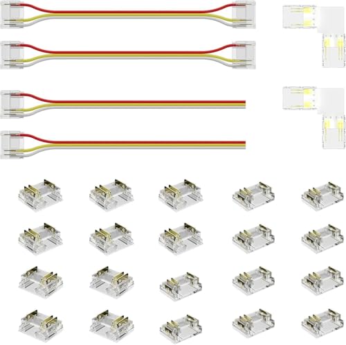 FCOB 10 mm 3-poliges Anschluss-Set, L-förmig, doppelendig, mit Draht, einseitig mit Draht auf 3-polig, für WS2811 630LED/m COB-LED-Streifen, lückenloser Anschluss von SHAOYAYAZHANG