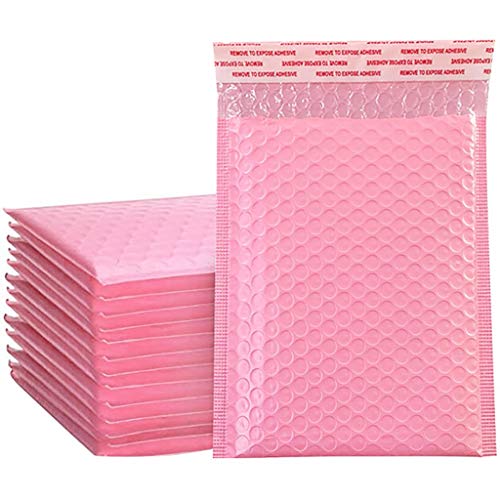 SHAPOKY 50 Stück Schaumstoff-Umschläge, Verschluss-Versandtaschen, gepolsterte Umschläge mit Luftpolster-Versandtasche, Pink von SHAPOKY