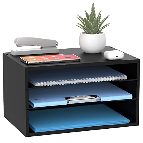 SHARKWOODS Schreibtisch-Organizer aus Holz, 3-stöckig, Papier-Organizer für den Schreibtisch mit verstellbarer Briefablage, Briefsortierer für Büro, Schule und Zuhause, Schwarz SHARKWOODS Schreibtisch-Organizer aus Holz, 3-stöckig, Papier-Organizer für den Schreibtisch mit verstellbarer Briefablage, Briefsortierer für Büro, Schule und Zuhause, Schwarz von SHARKWOODS