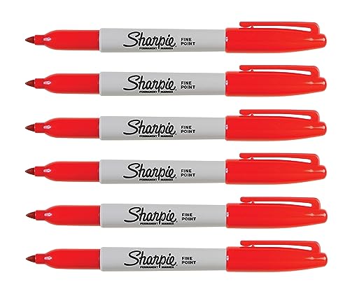 Bulkware: Sanford Sharpie Permanentmarker mit feiner Spitze kardierten rot 30102 (6-Pack) von SHARPIE