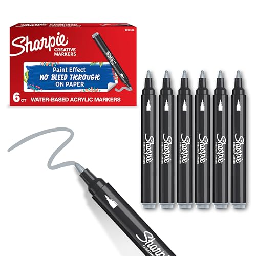 Sharpie Creative Marker Acryl-Farbstifte | Wasserbasierte Farbmarker mit Rundspitze | Schulsachen | Kühl Grau | 6 Stück Sharpie Creative Marker Acryl-Farbstifte | Wasserbasierte Farbmarker mit Rundspitze | Schulsachen | Kühl Grau | 6 Stück von PARKER
