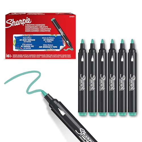 Sharpie Creative Marker Acryl-Farbstifte | Wasserbasierte Farbmarker mit Rundspitze | Schulsachen | Seegrün | 6 Stück Sharpie Creative Marker Acryl-Farbstifte | Wasserbasierte Farbmarker mit Rundspitze | Schulsachen | Seegrün | 6 Stück von PARKER