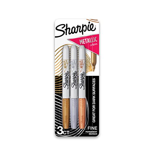 Sharpie Permanent-Marker, feine Spitze, metallic 3-Count Metallic Assorted von SHARPIE