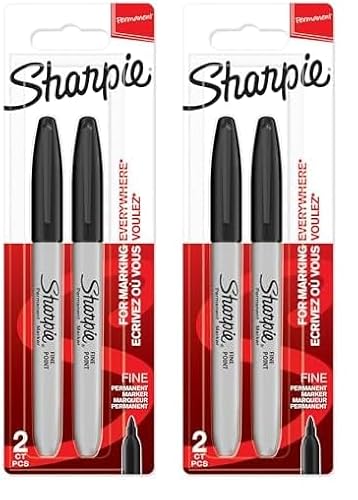 SHARPIE Permanent Marker | Marker Stifte mit feiner Spitze | schwarz | 2 Stück (Packung mit 2) von SHARPIE