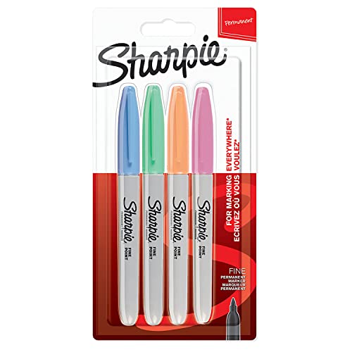 Sharpie Permanentmarker | feine Spitze | Pastel Farben | 4 Marker Stifte von rOtring