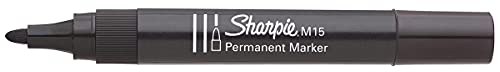 Sharpie 719139 Permanentmarker M15 Rundspitze, schwarz von SHARPIE